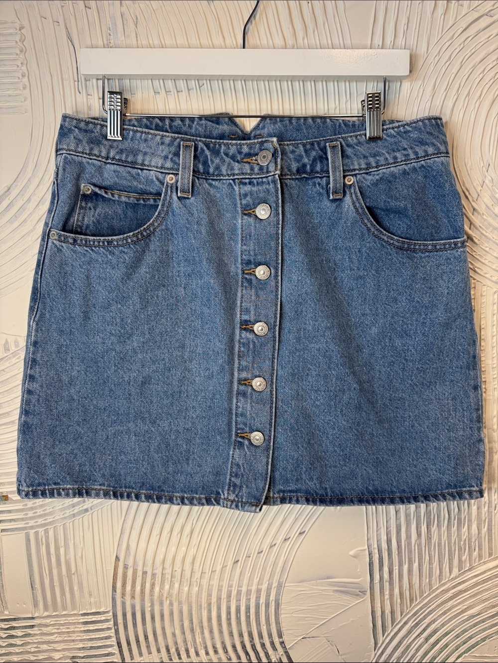 Levi's Blue Denim Button-Front Mini Skirt N0643
